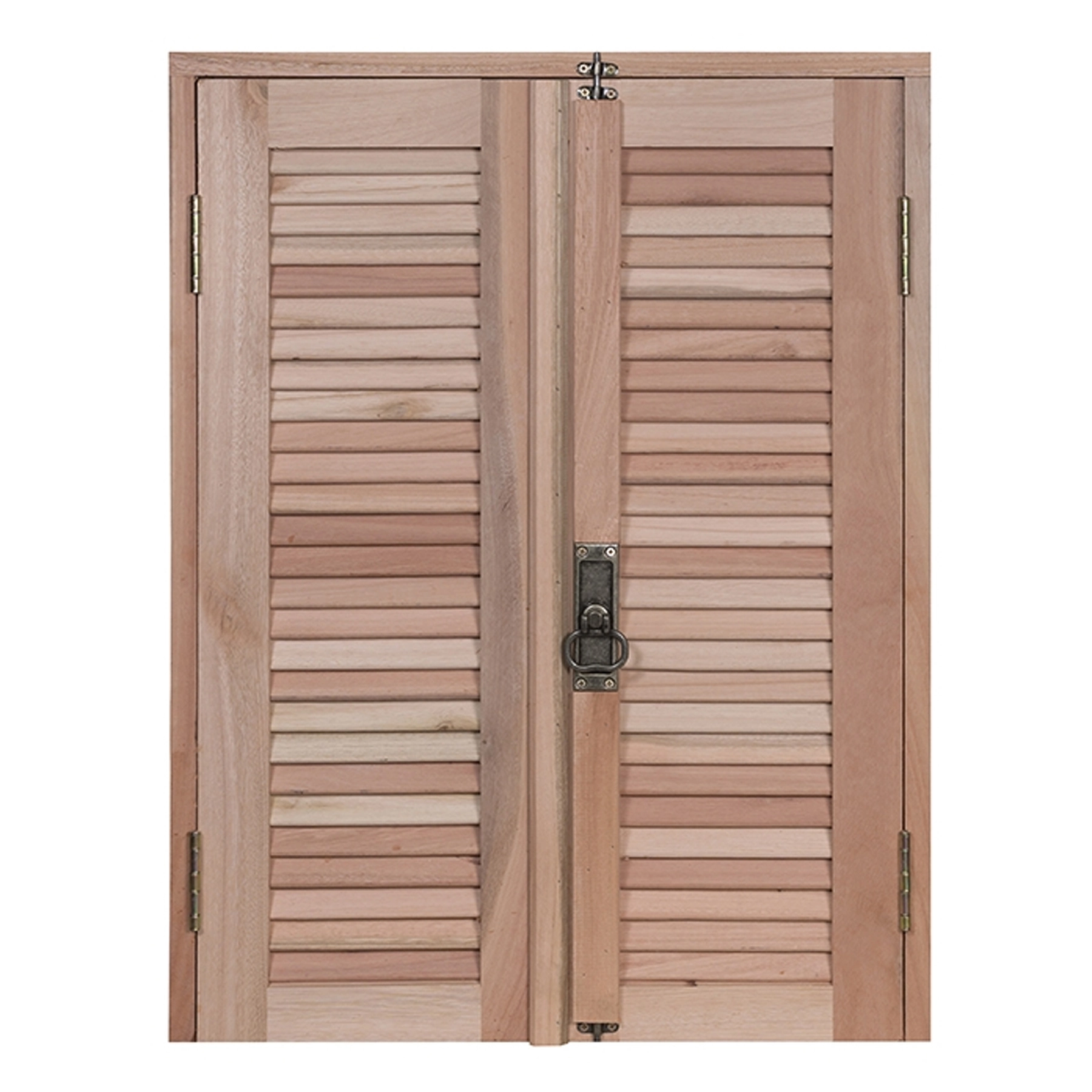 Janela de Madeira Veneziana 2 Folhas 80x80cm Rondosul Natural