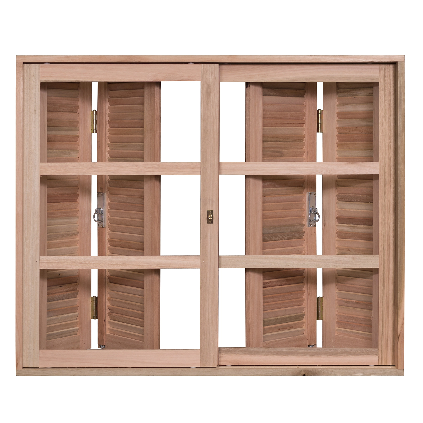 Janela de Madeira Veneziana Pantográfica 6 Folhas 100x120cm Rondosul Natural