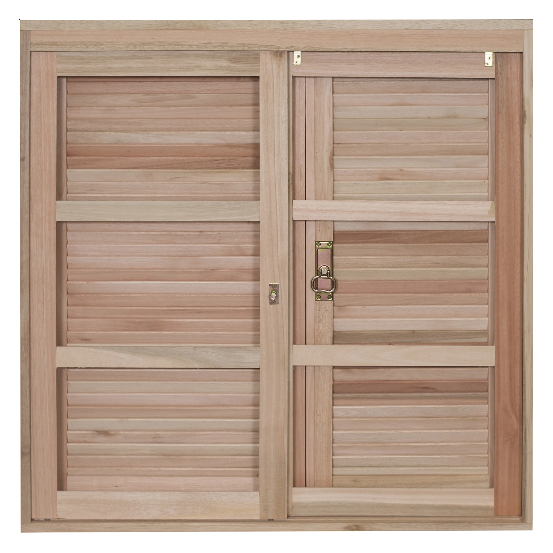 Janela de Madeira Veneziana 4 Folhas 100x100cm Rondosul Natural