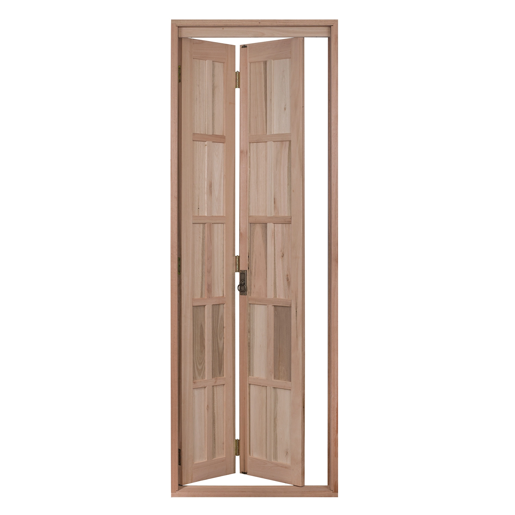 Kit Porta Madeira Camarão Esquerdo Marrom 213x84cm com Batente Decorada Rondosul