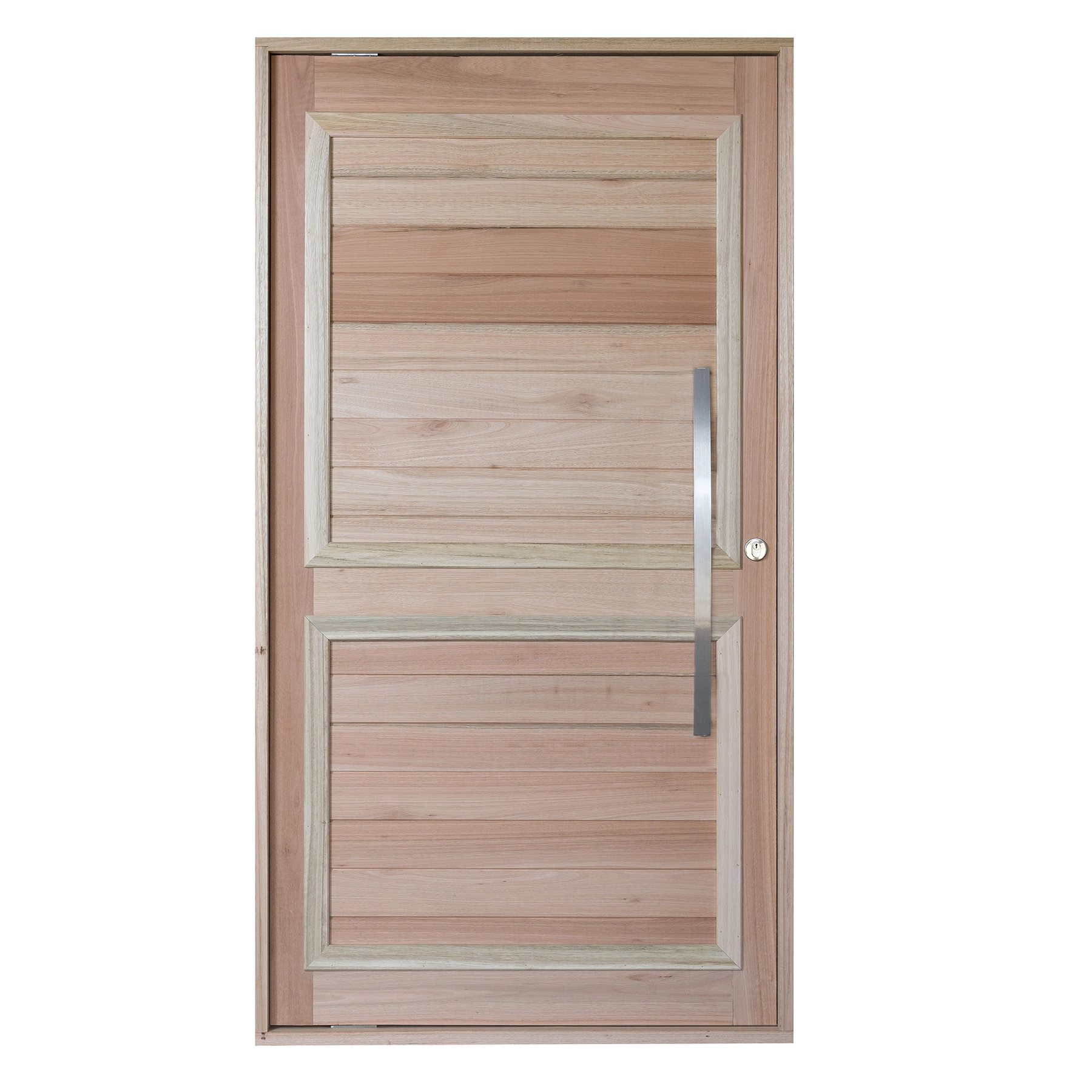Kit Porta Madeira Pivotante Direito|Esquerdo Marrom 210x100cm com Batente Decorada Rondosul