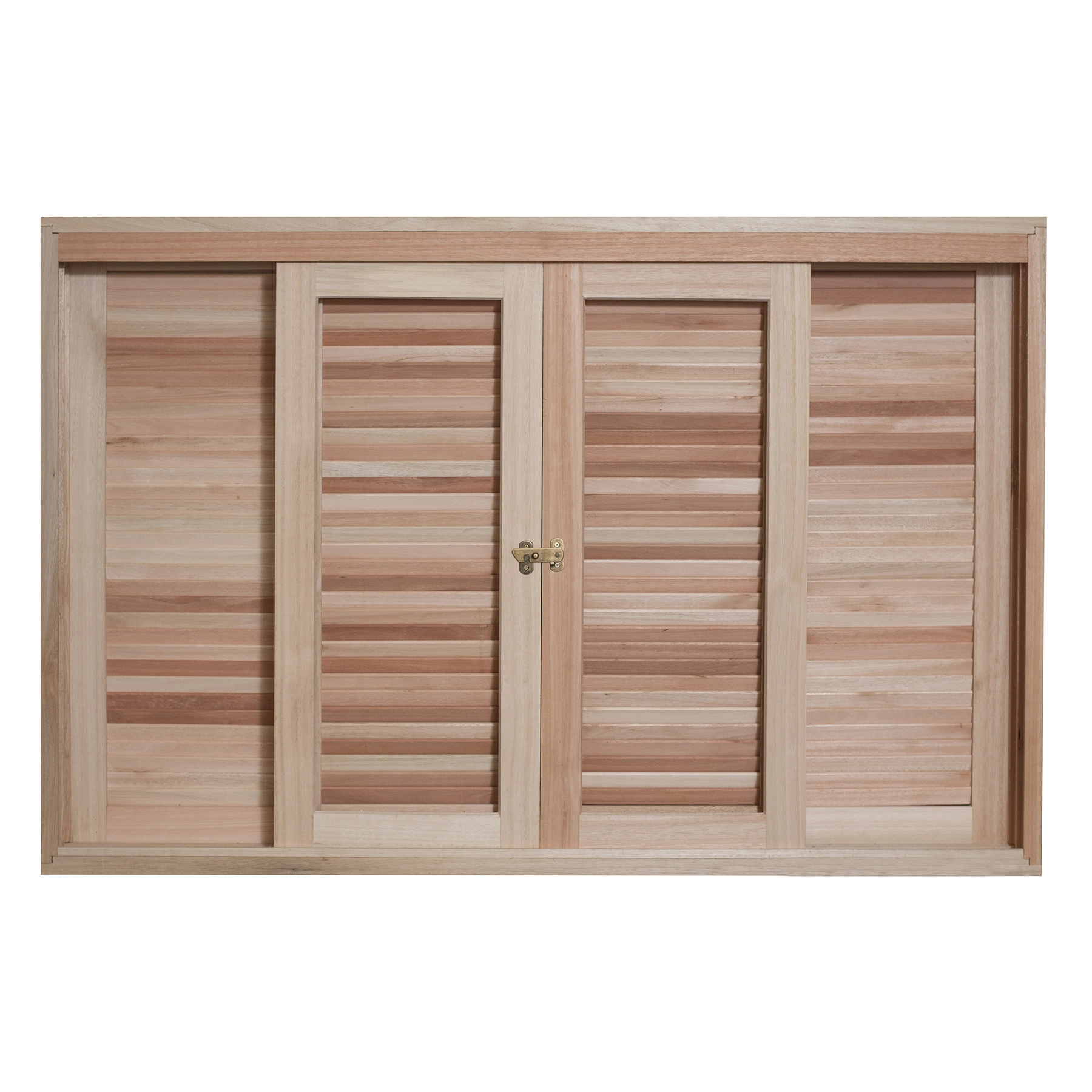 Janela de Madeira Veneziana 6 Folhas 100x120cm Rondosul Natural