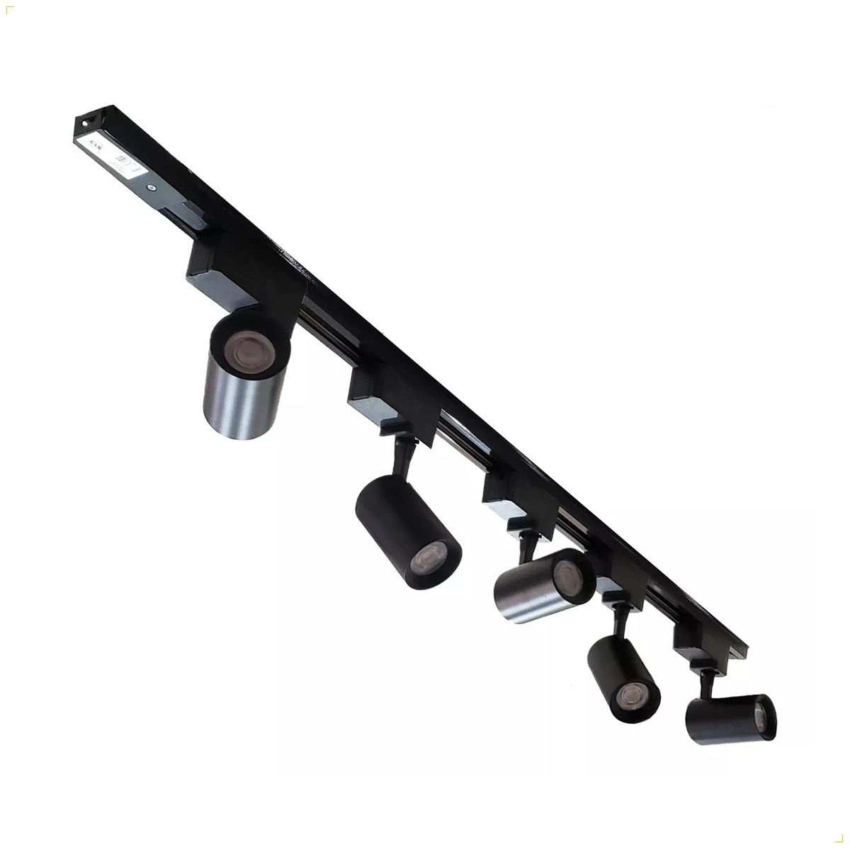 Kit Trilho Eletrificado 1,5m + 5 Spot Led 7w Preto 6000k
