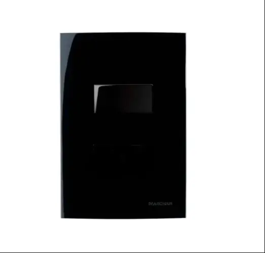 Conjunto Interruptor Simples 10a 4x2 Preto Ebony Clean Margirius