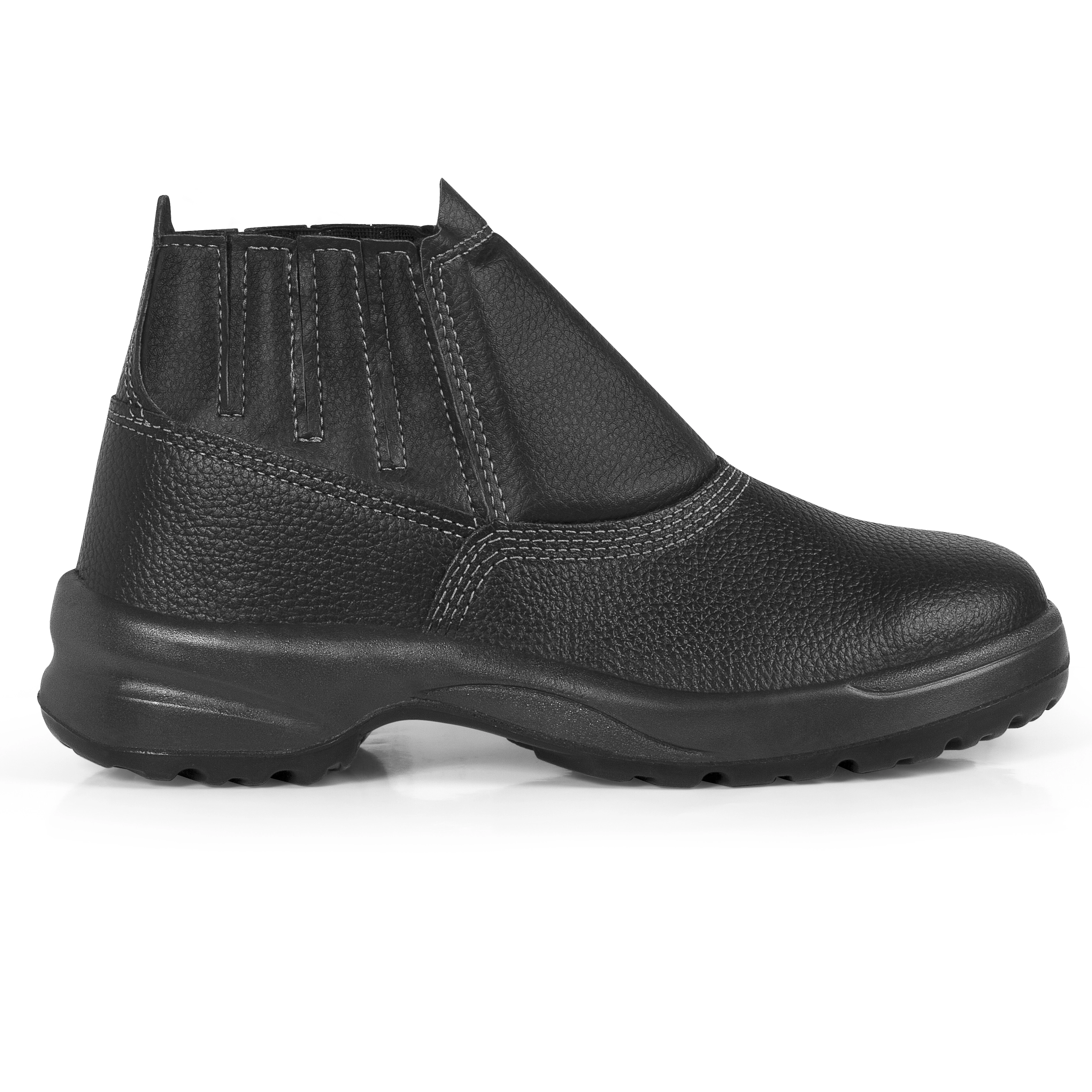Bota de Segurança com Elástico Nº37 com Bico de Proteção Aço Preta Bravo