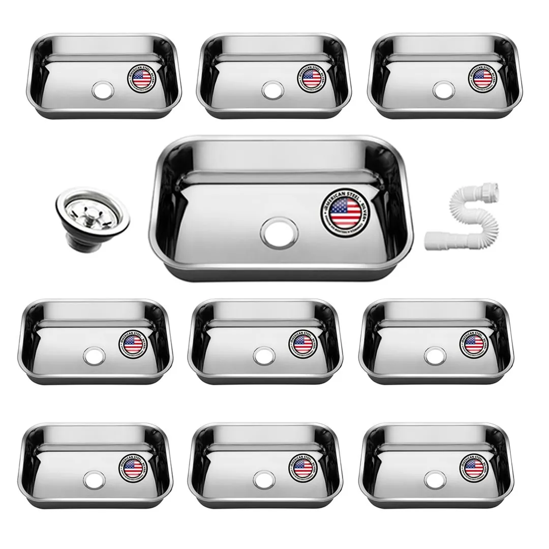 Cuba Pia Inox 56x34x17 - 430 - American Steel 10 Unidades