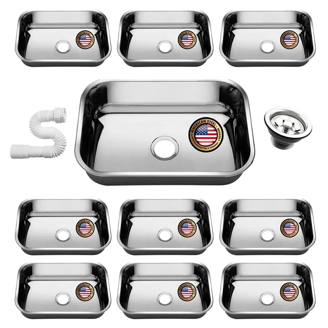 Cuba Pia Inox 47x30x14 - 430 - American Steel 10 Unidades