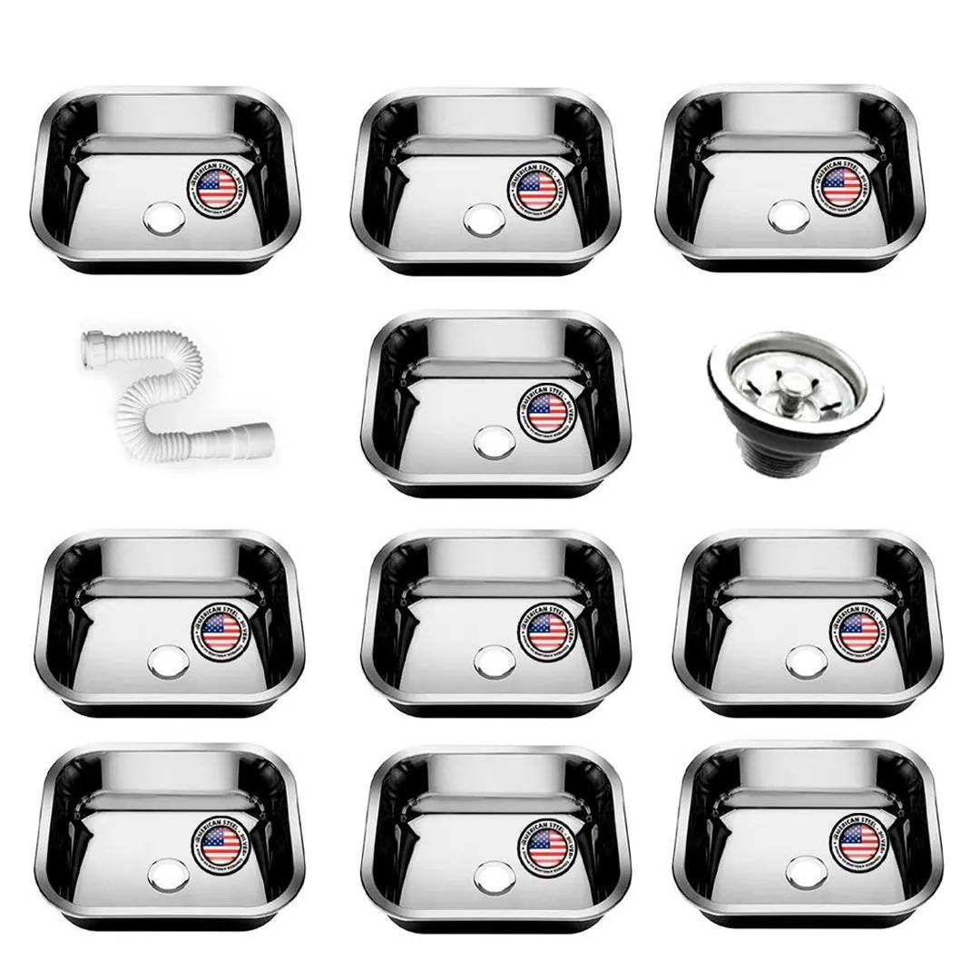 Cuba Pia Inox 40x34x17 - 430 - American Steel 10 Unidades