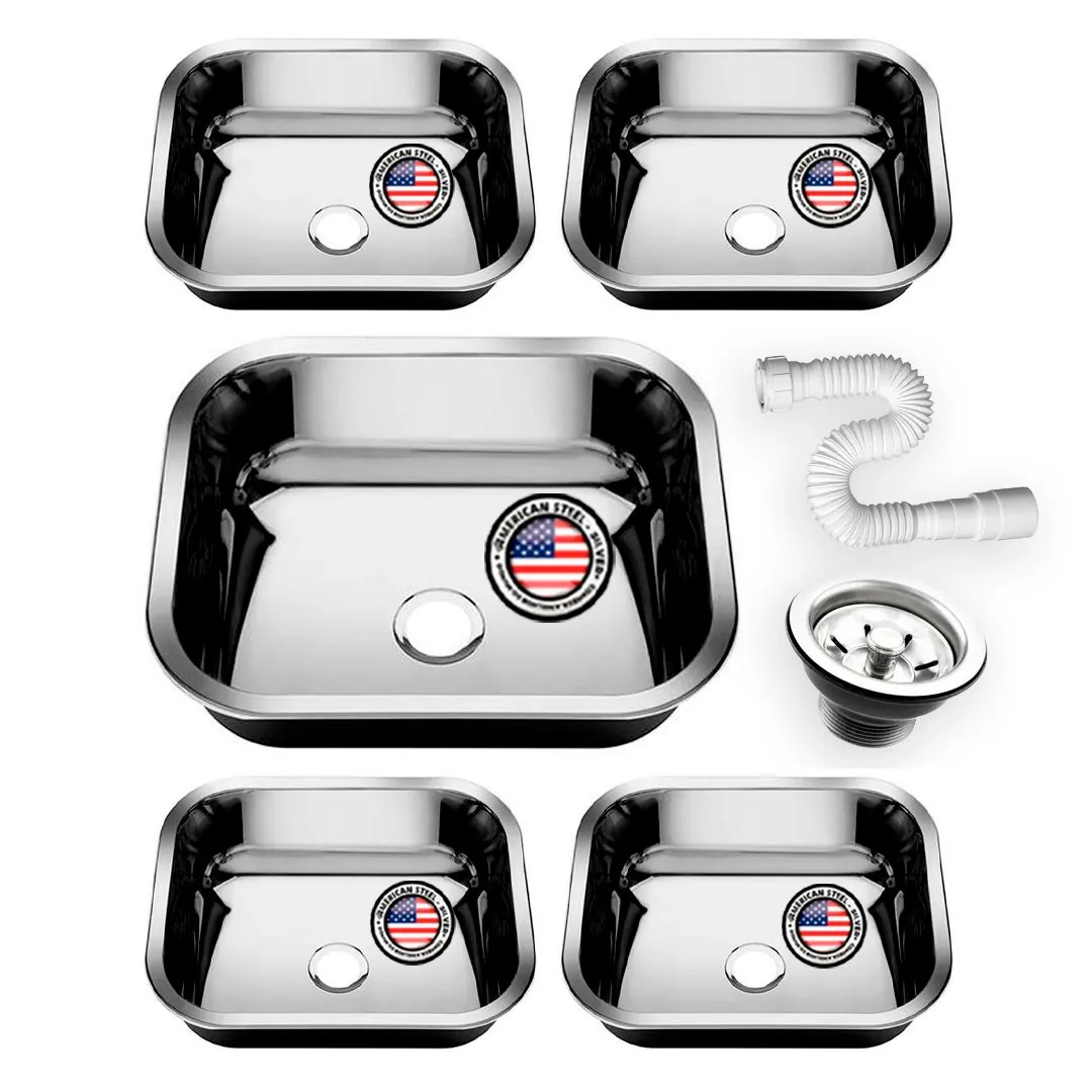 Cuba Pia Inox 40x34x17 - 430 - American Steel 5 Unidades