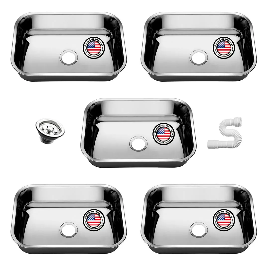Cuba Pia Inox 47x30x17 - 430 - American Steel 5 Unidades