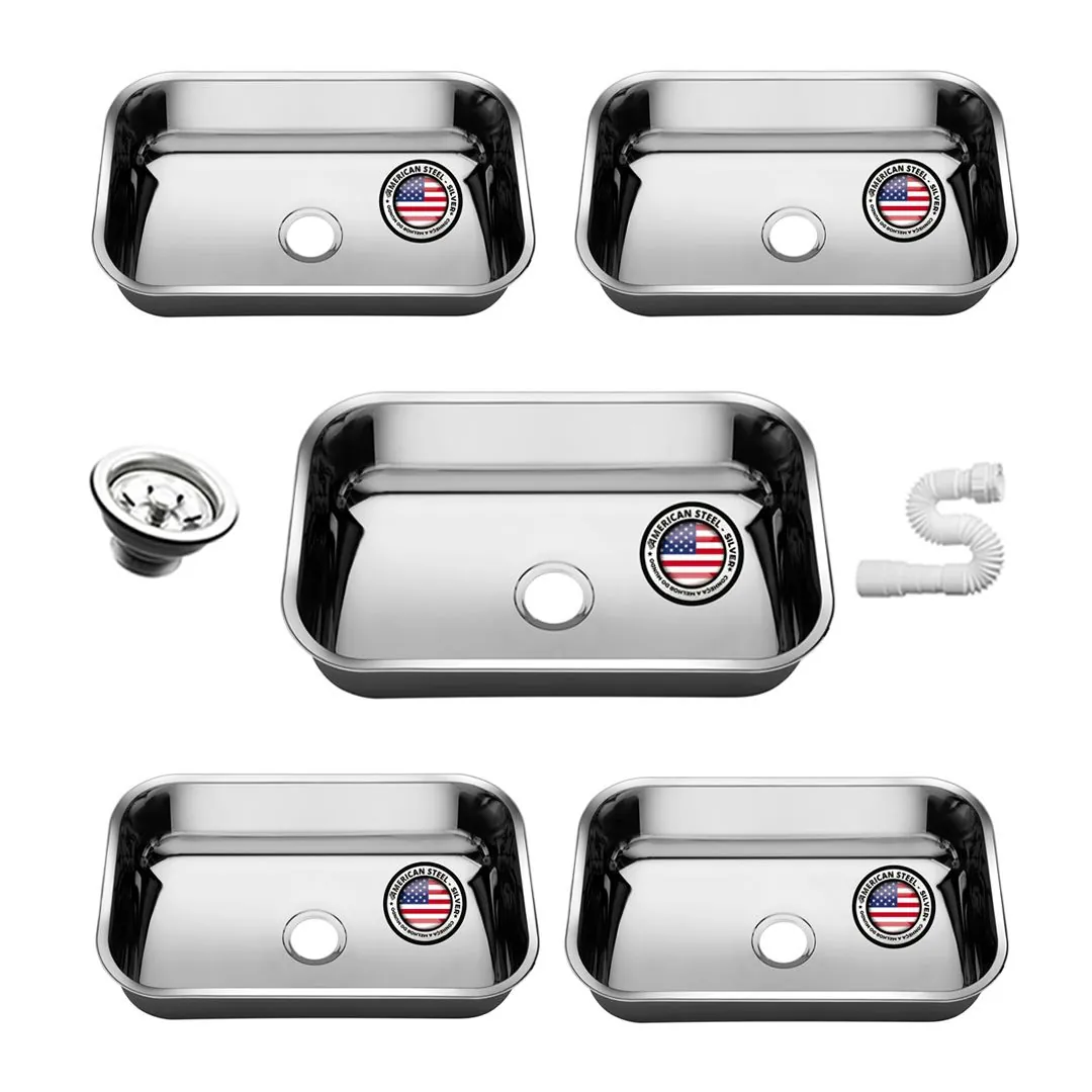 Cuba Pia Inox 56x34x17 - 430 - American Steel 5 Unidades