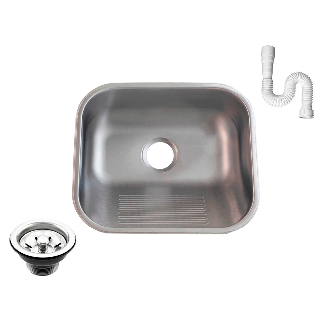 Tanque Inox 304 Fosco 40x34 Pequeno Sobrepor E Embutir 18l