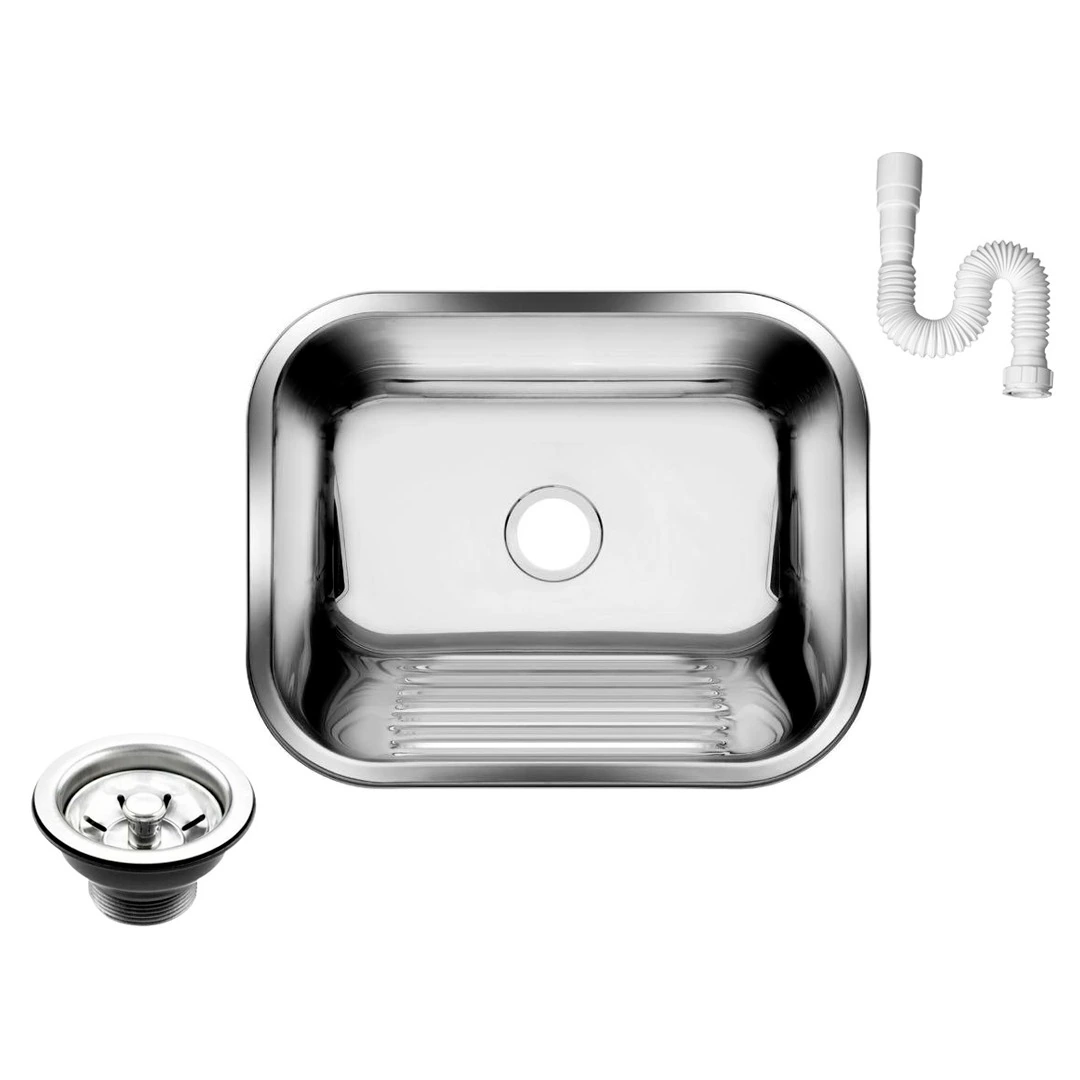 Tanque Inox 304 As Brilho 50x40 Grande32l Sobrepor Embutir