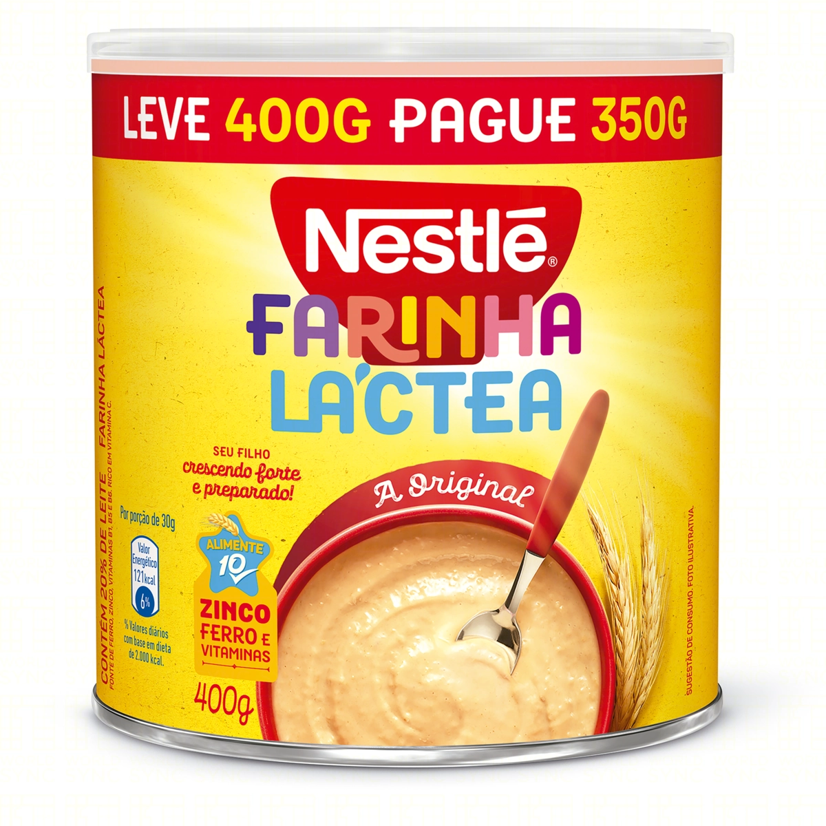 Farinha Láctea Original Nestlé Lata Leve 400g Pague 350g