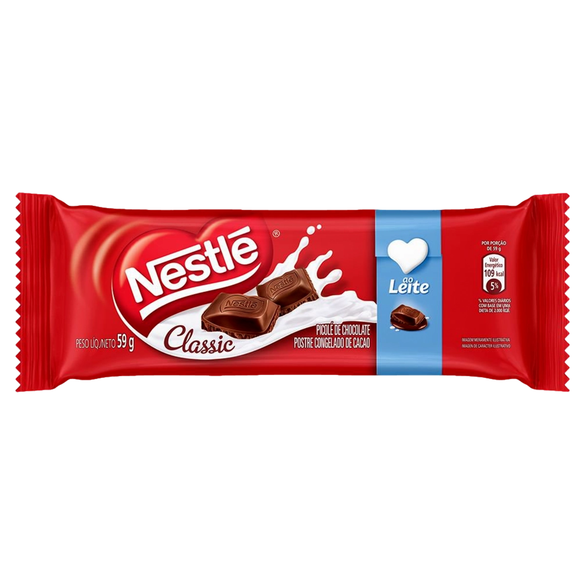 Picolé Chocolate Ao Leite Classic Nestlé Pacote 59g