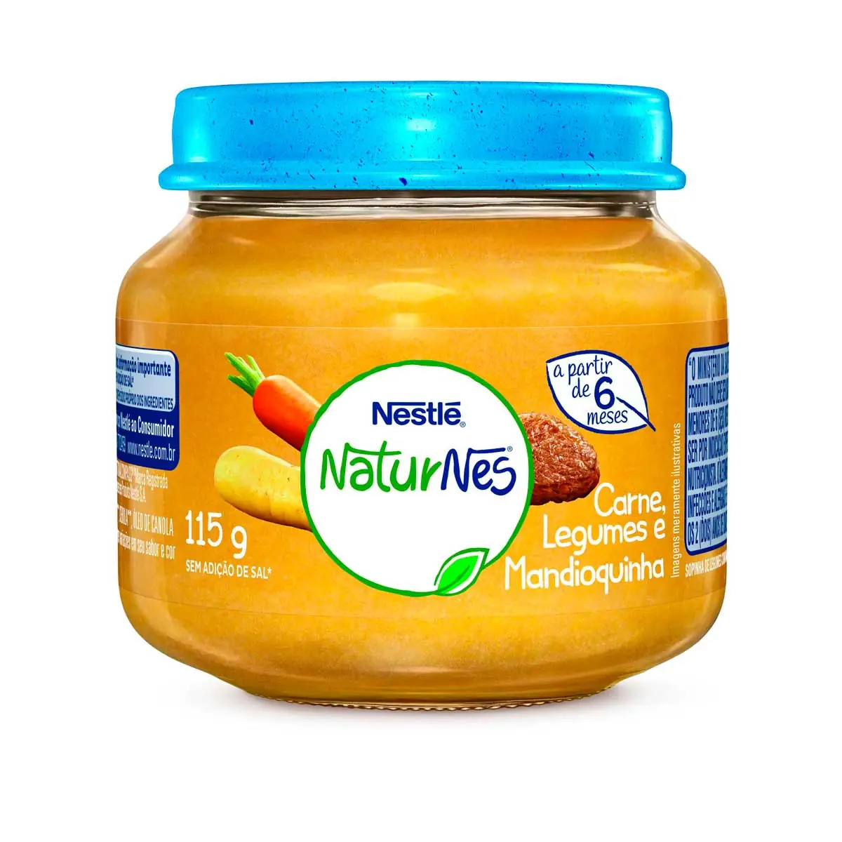 Papinha Naturnes Sabor Carne, Legumes e Mandioquinha Nestlé 115g