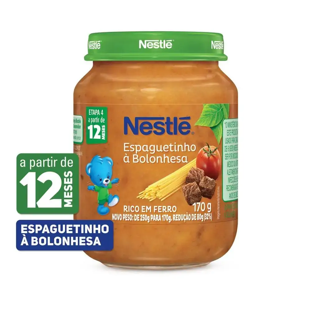 Papinha Nestlé Júnior Espaguetinho à Bolonhesa