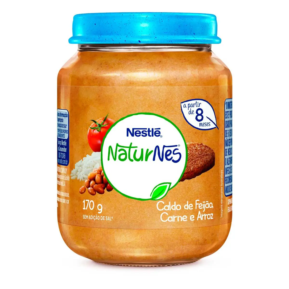 Papinha Naturnes Sabor Caldo de Feijão, Carne e Arroz Nestlé 170g
