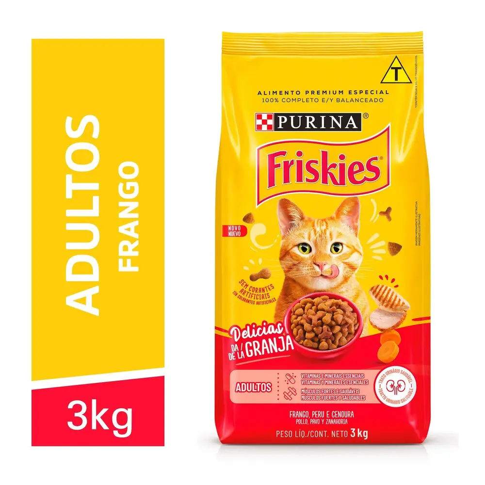Alim Gatos Friskies 3kg, Frango