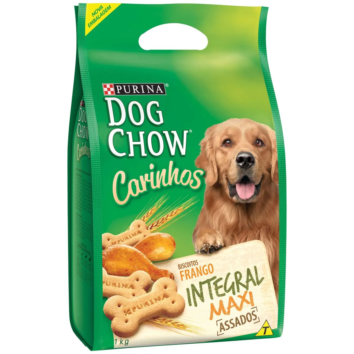 Biscoito Para Cães Adultos Raças Médias E Grandes Frango Purina Dog Chow Extra Life Pacote 1kg