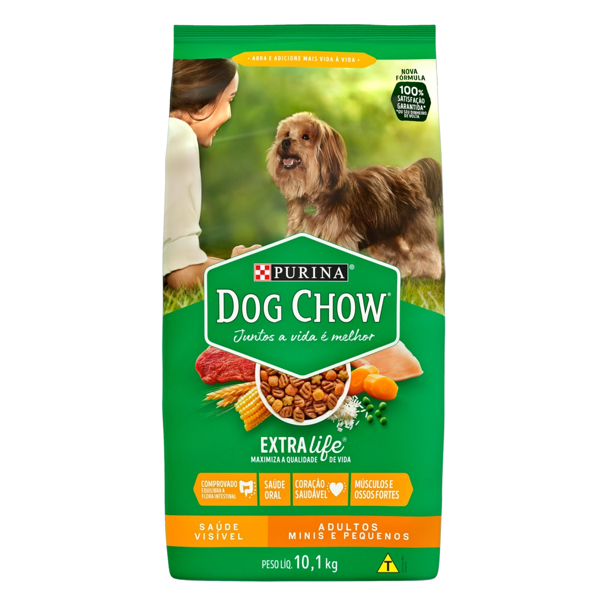 Alimento Para Cães Adultos Raças Minis E Pequenas Purina Dog Chow Extra Life Pacote 10,1kg