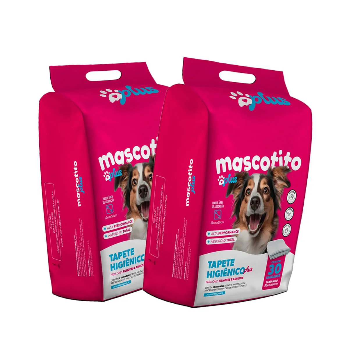Tapete Higiênico Mascotito Plus 80x60 com 60 Unidades