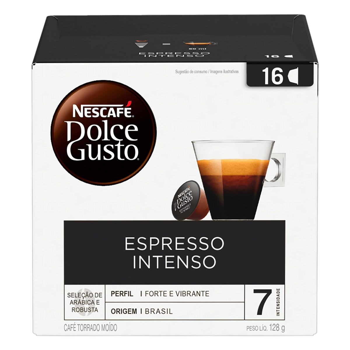 Café Em Cápsula Torrado E Moído Espresso Intenso Nescafé Dolce Gusto Caixa 128g 16 Unidades