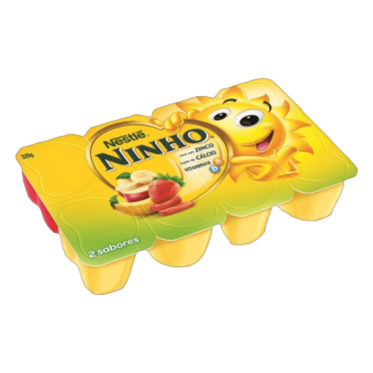 Queijo Petit Suisse Morango Maçã E Banana Ninho Bandeja 320g 8 Unidades