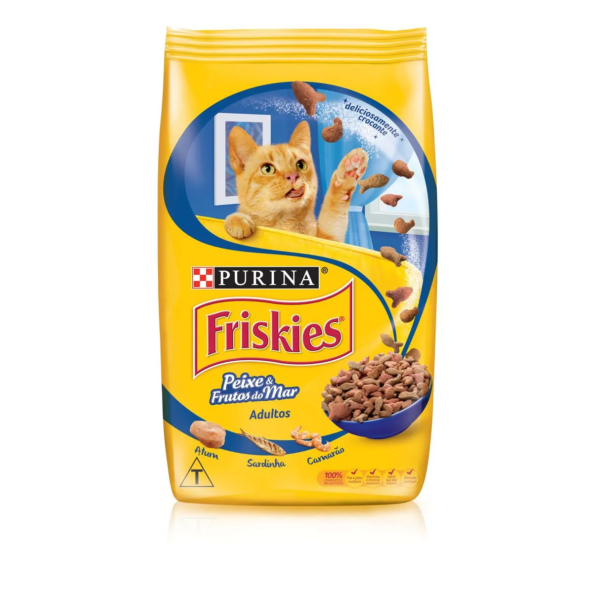 NESTLÉ® PURINA® FRISKIES® Ração Seca para Gatos Adultos Peixe e Frutos do Mar 3kg