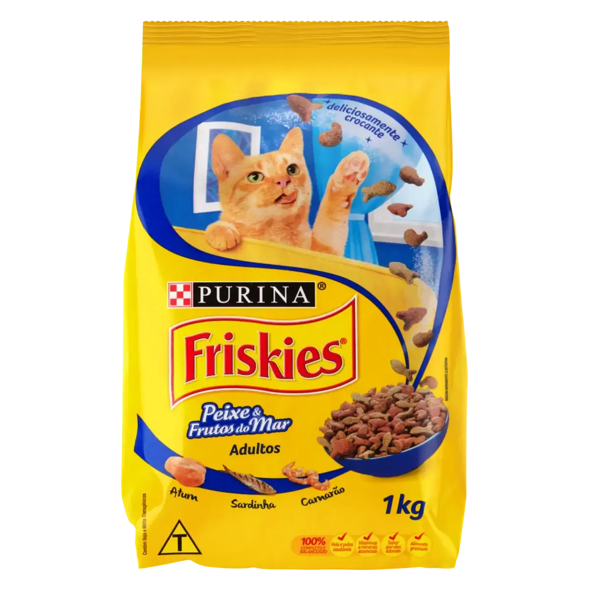 Alimento Para Gatos Adultos Peixe Frutos Do Mar Purina Friskies Pacote 1kg