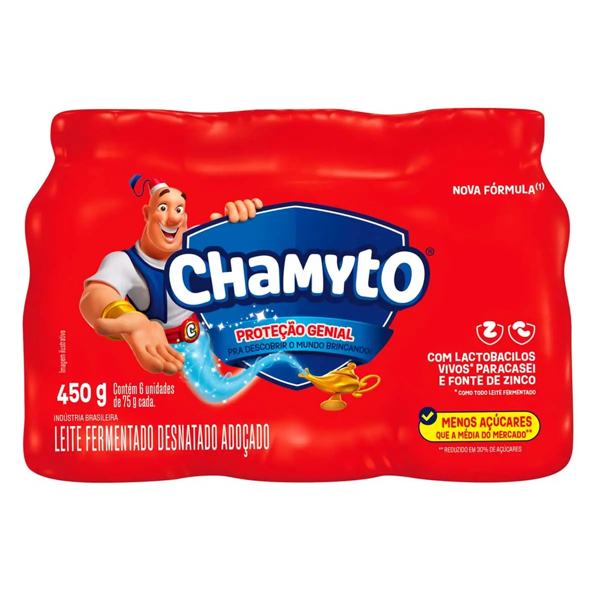 Leite Fermentado Desnatado Chamyto 450g 6 Unidades