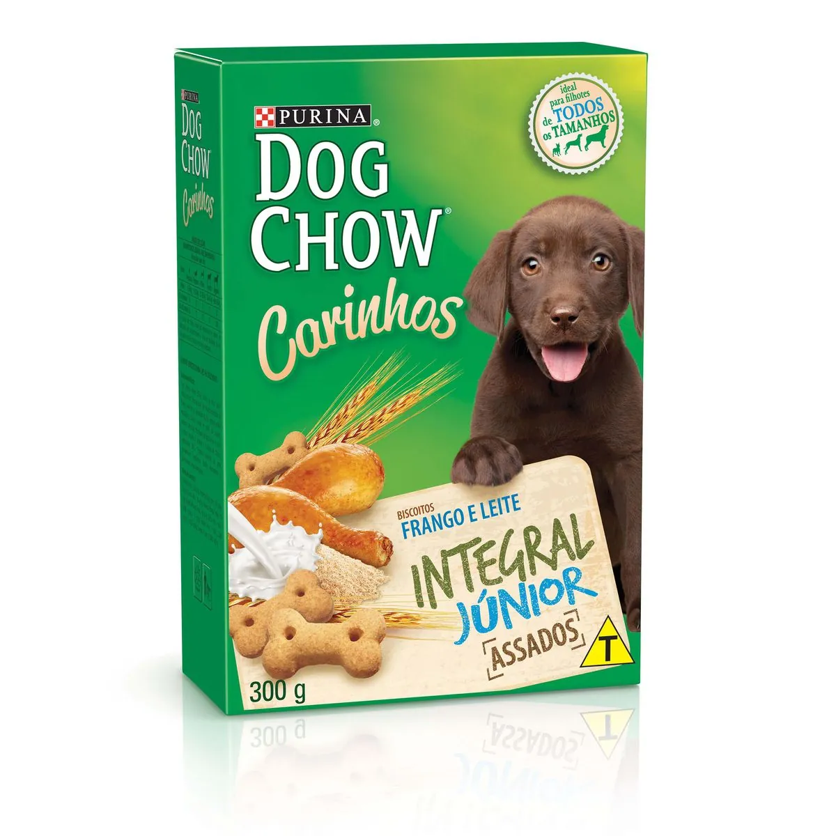 NESTLÉ® PURINA® DOG CHOW® Biscoitos para Cães Filhotes de Todos os Tamanhos Frango e Leite 300g