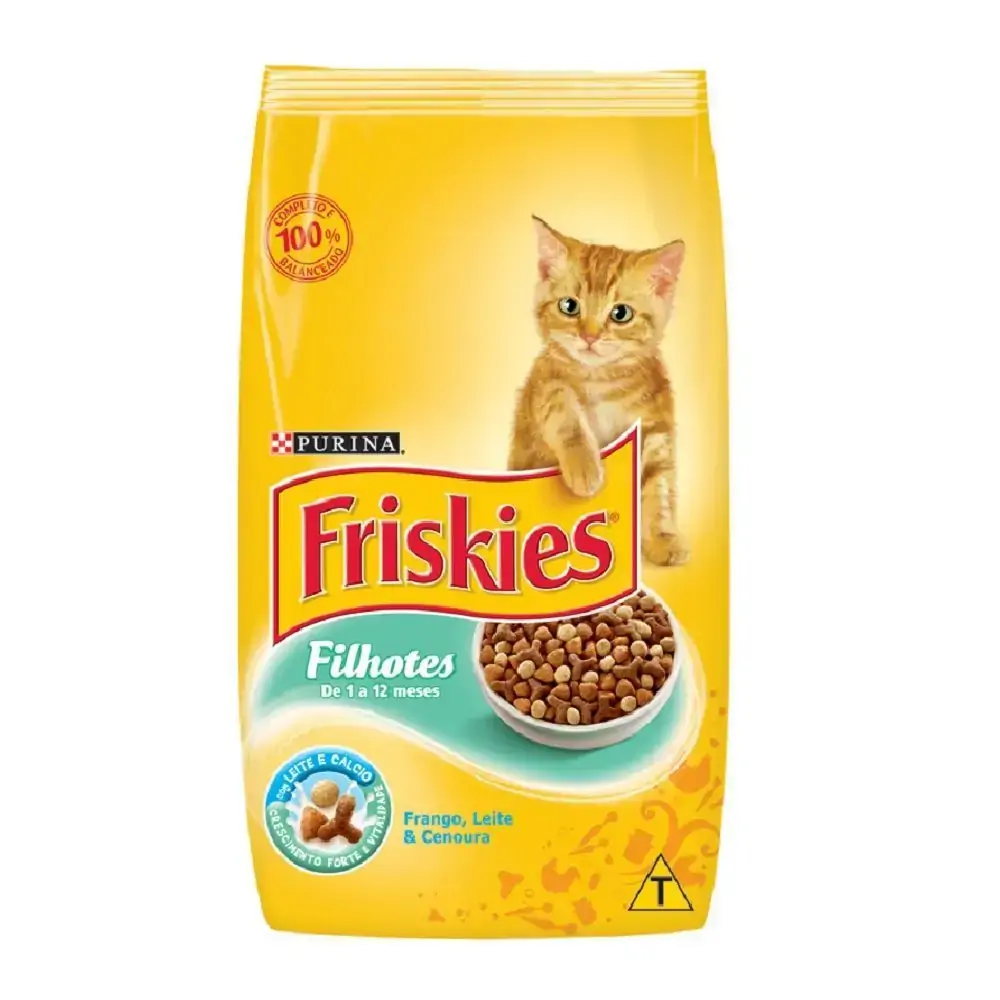 Alimento Para Gatos Filhotes Frango, Cenoura E Leite Purina Friskies Pacote 1kg