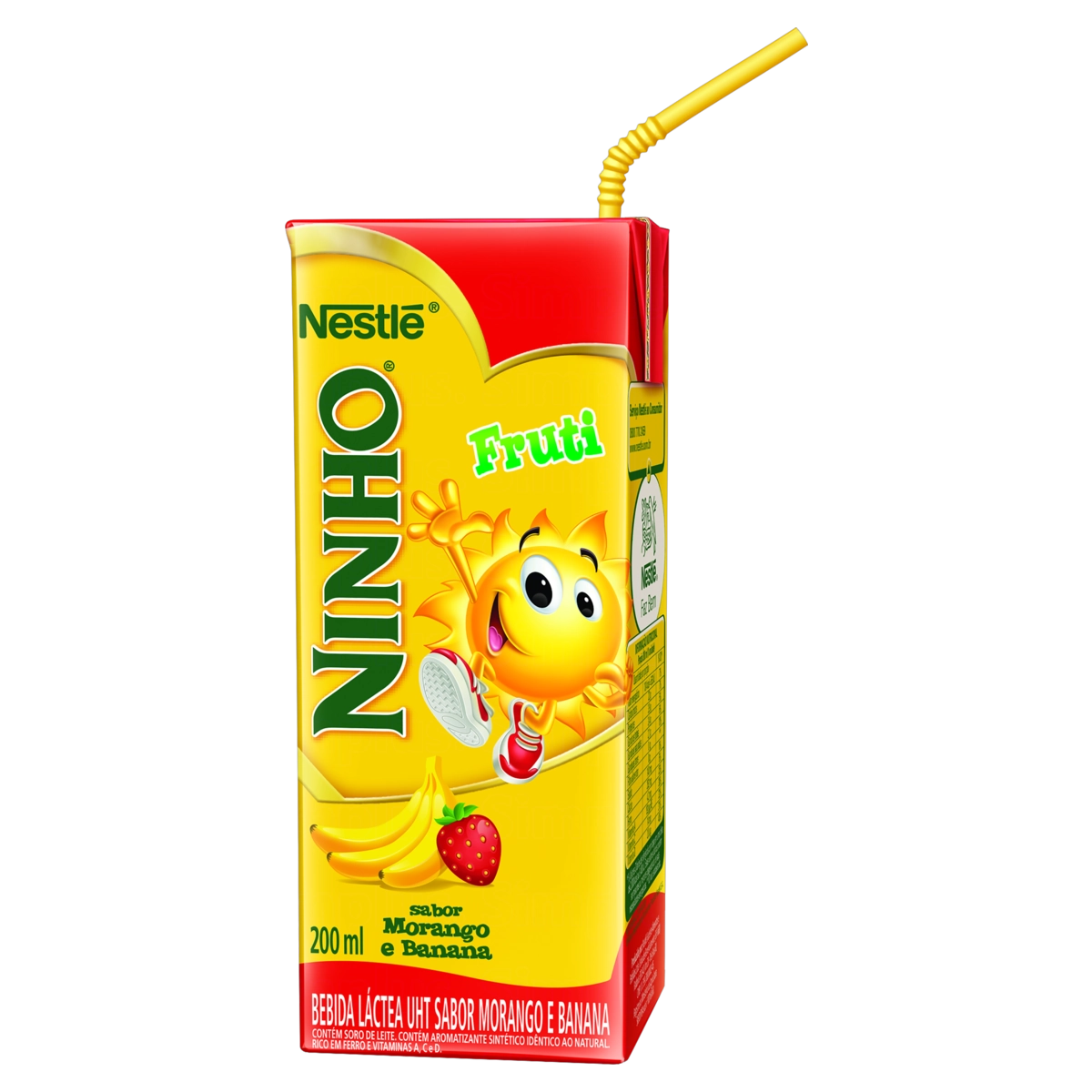 Bebida Láctea Uht Morango E Banana Ninho Fruti Caixa 200ml