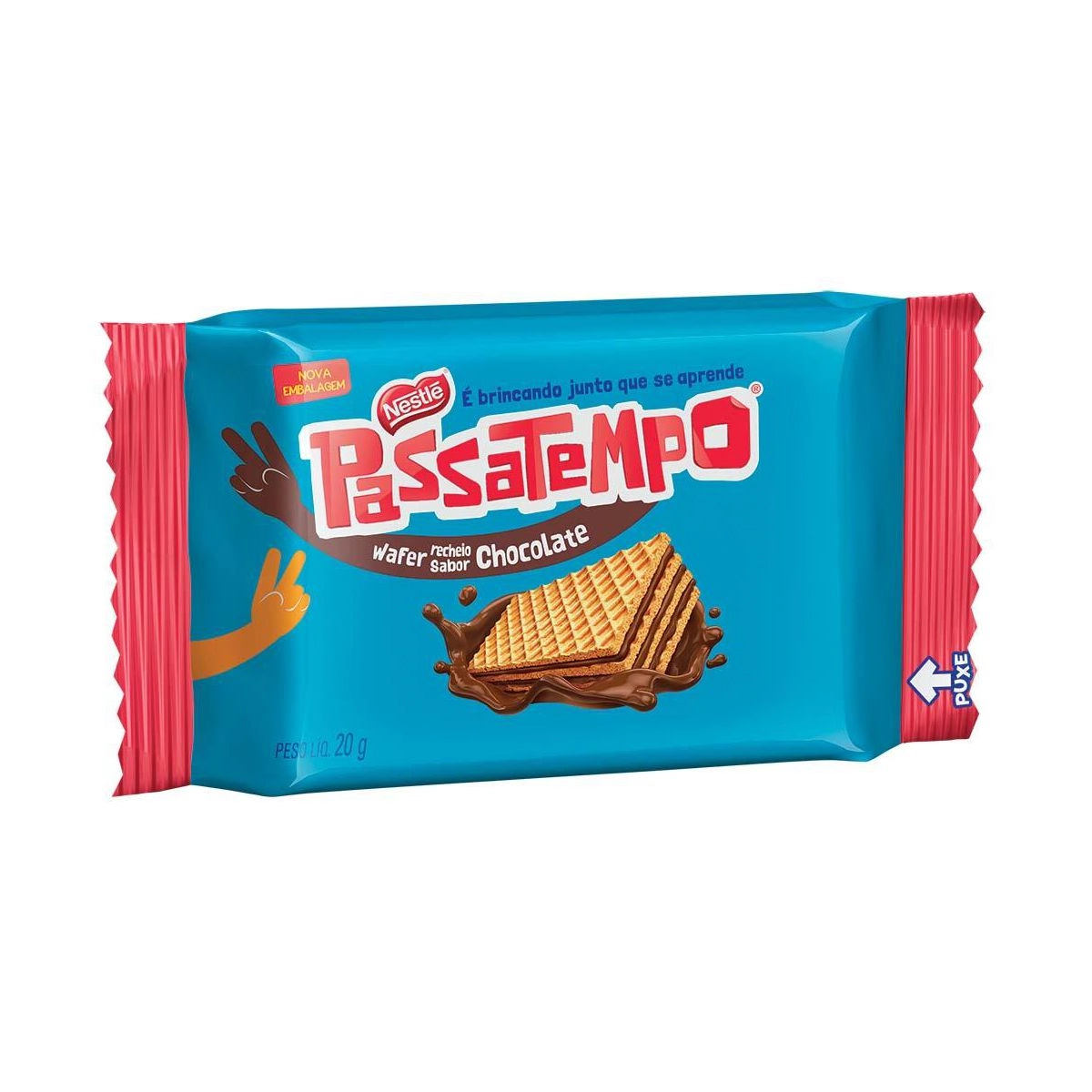 Biscoito Wafer Recheio Chocolate Passatempo Pacote 20g