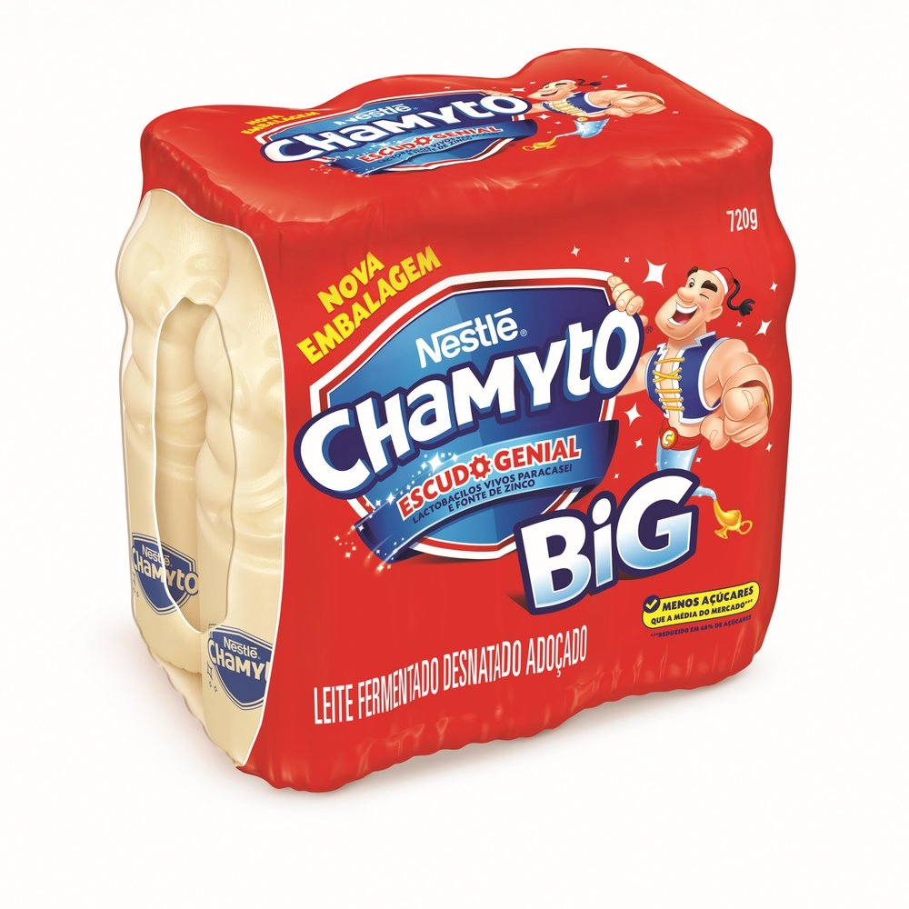 Pack Leite Fermentado Desnatado Chamyto Big Frasco 720g 6 Unidades
