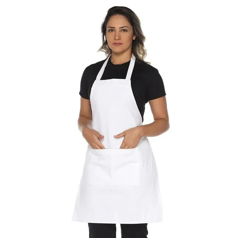 Avental de cozinha com Bolso Branco Único Demorgan