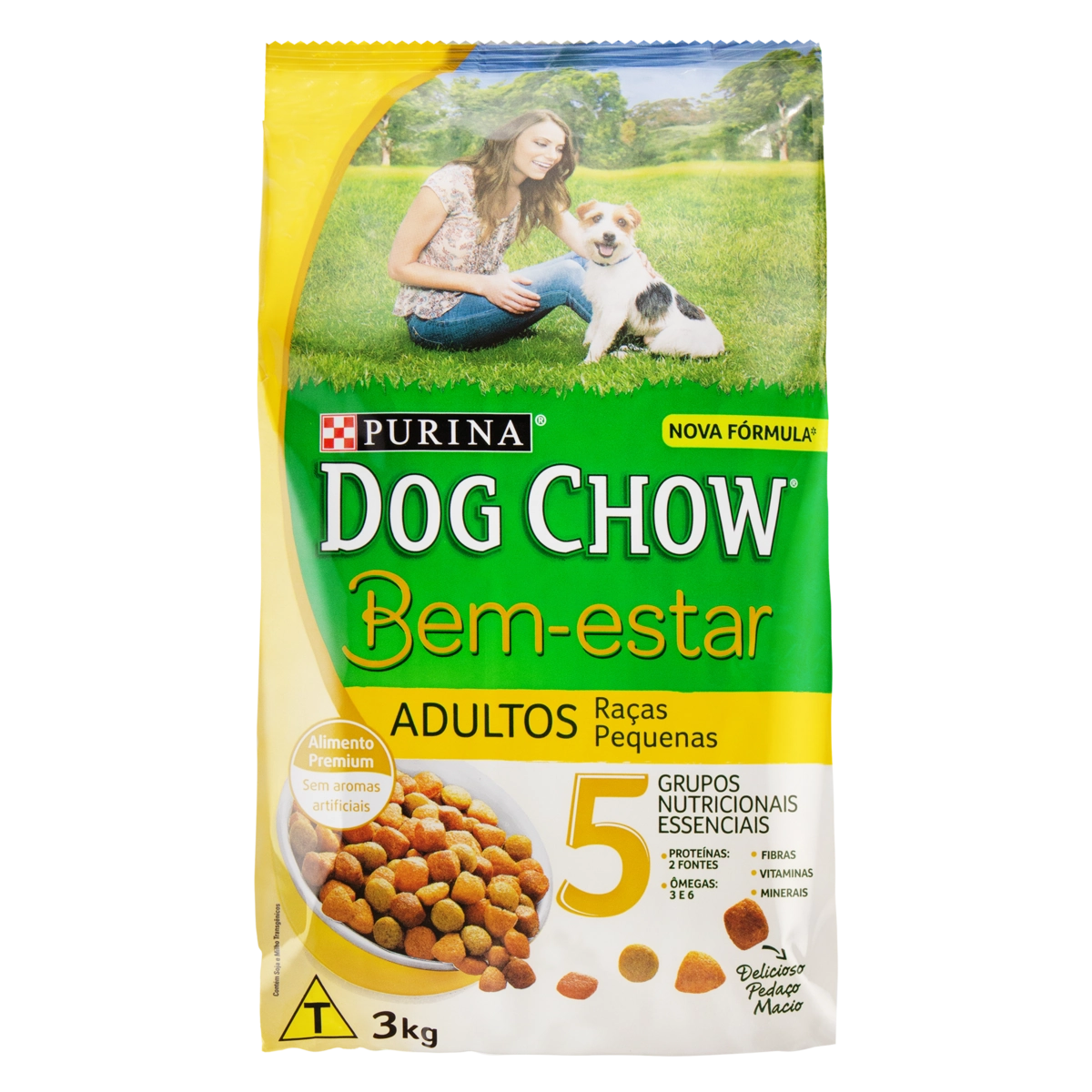 Alimento Para Cães Adultos Raças Pequenas Purina Dog Chow Bem Estar Pacote 3kg