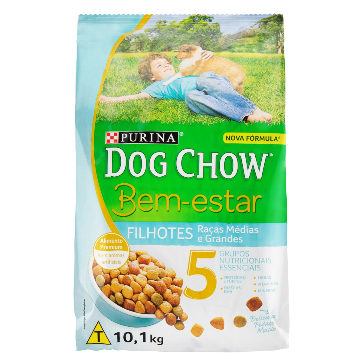 Alimento Para Cães Filhotes Raças Médias E Grandes Purina Dog Chow Bem Estar Pacote 10,1kg