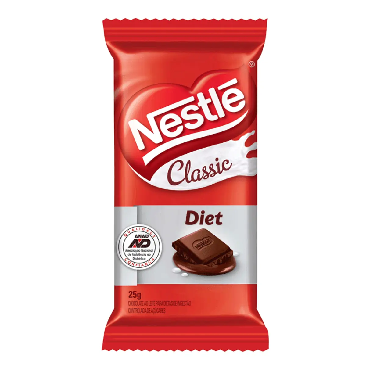 Chocolate Ao Leite Diet Classic Pacote 25g
