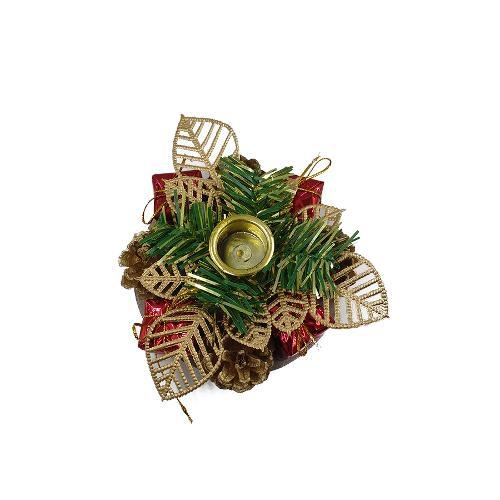 Enfeite De Pinhas Base Para Castiçal 12x12 Enfeite Decorativo De Natal