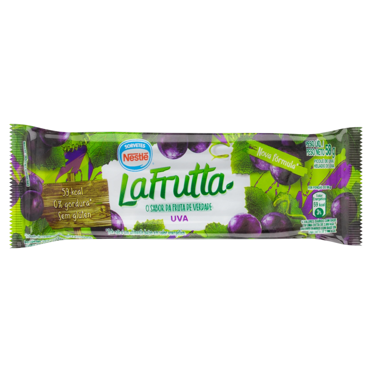 Picolé Uva La Frutta Pacote 58g