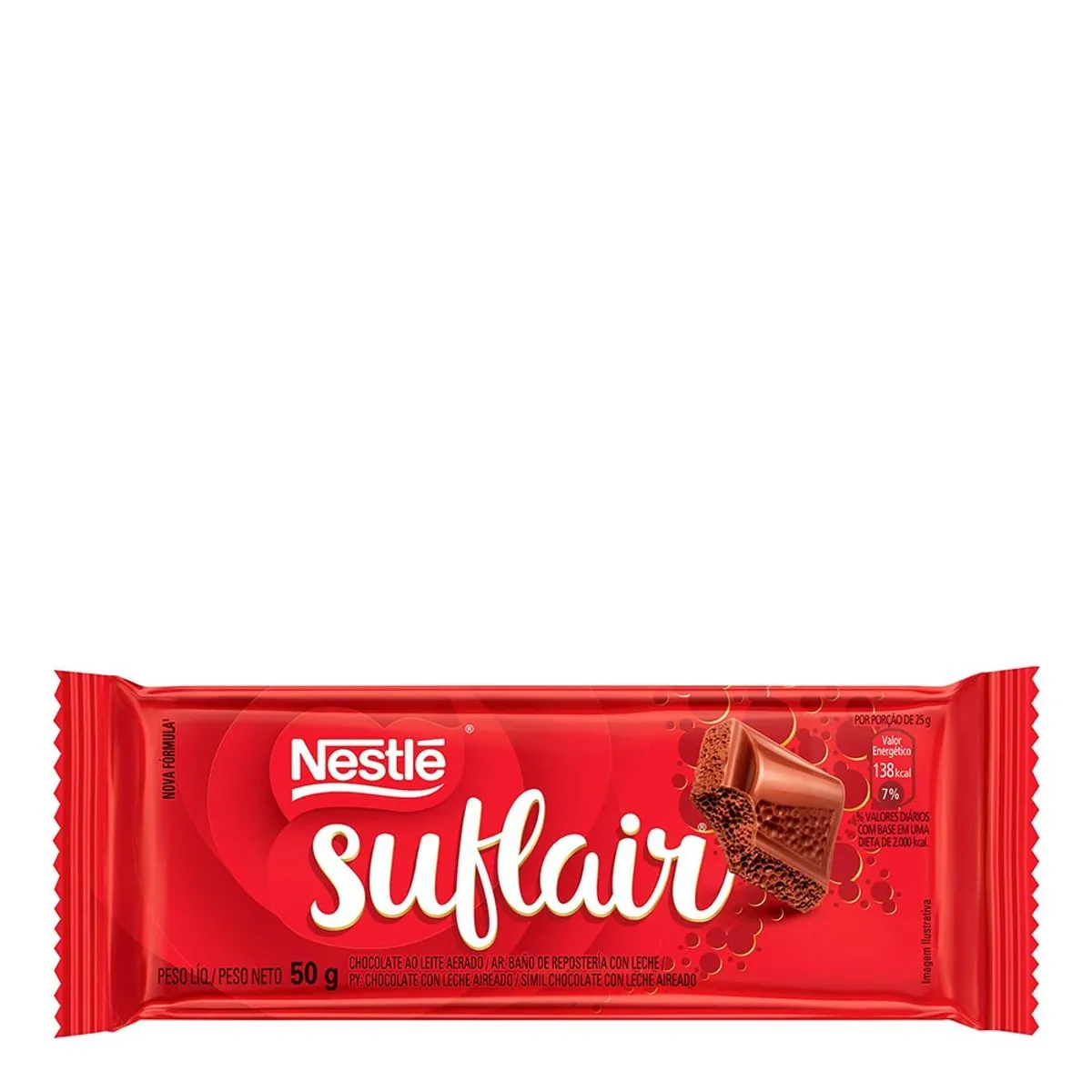 Chocolate Ao Leite Aerado Suflair Pacote 50g
