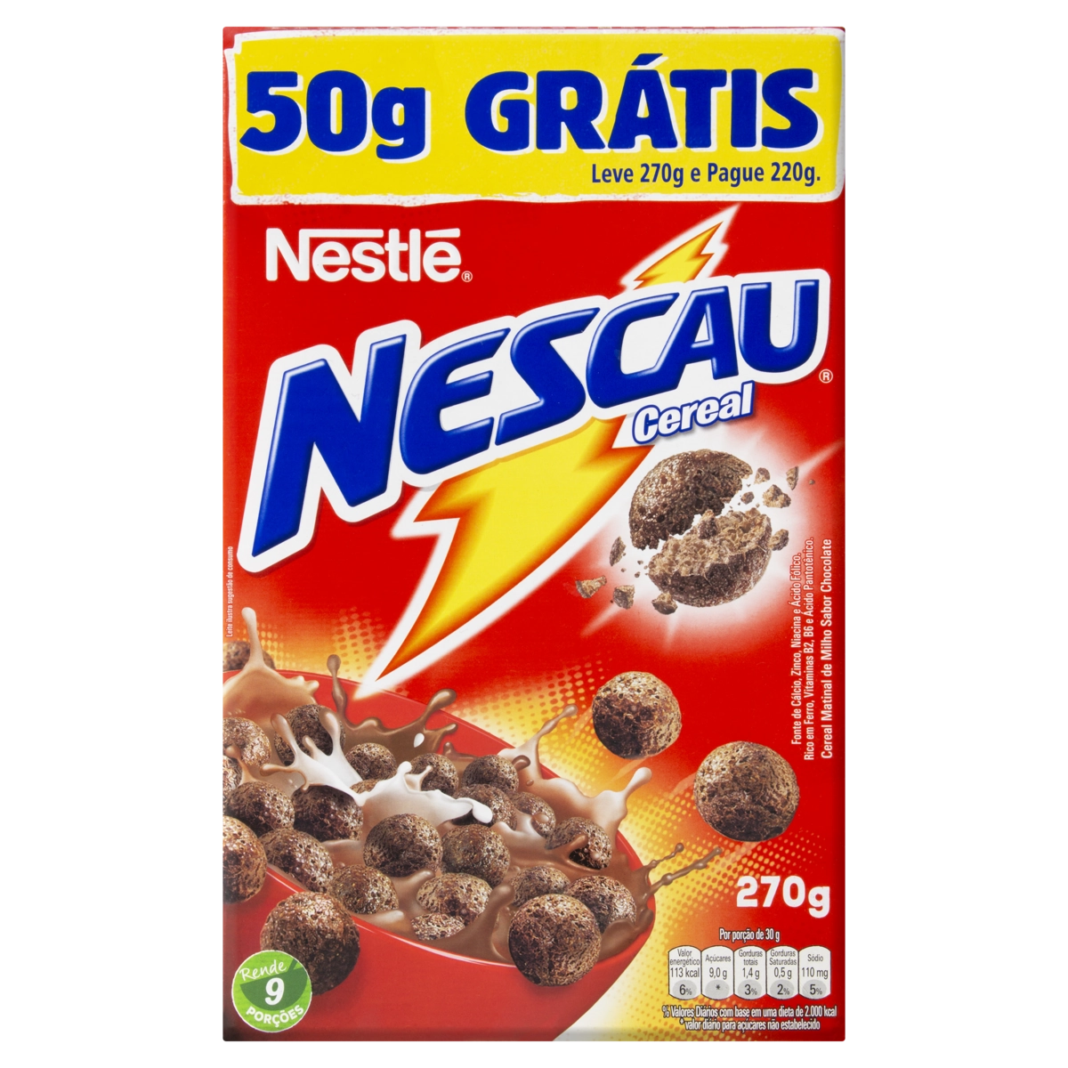 Cereal Matinal Chocolate Nescau Caixa Leve 270g Pague 220g