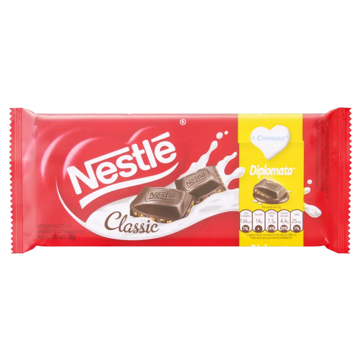 Chocolate Ao Leite Diplomata Classic Pacote 99g