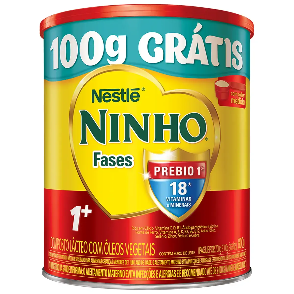 Composto Lacteo Ninho Fases 1 800g 100g Gratis Nestle