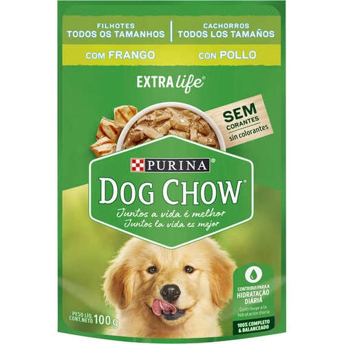 Caixa 15 Alimento úmido Cães Filhotes sabor Frango e Arroz 100gr - Dog Chow