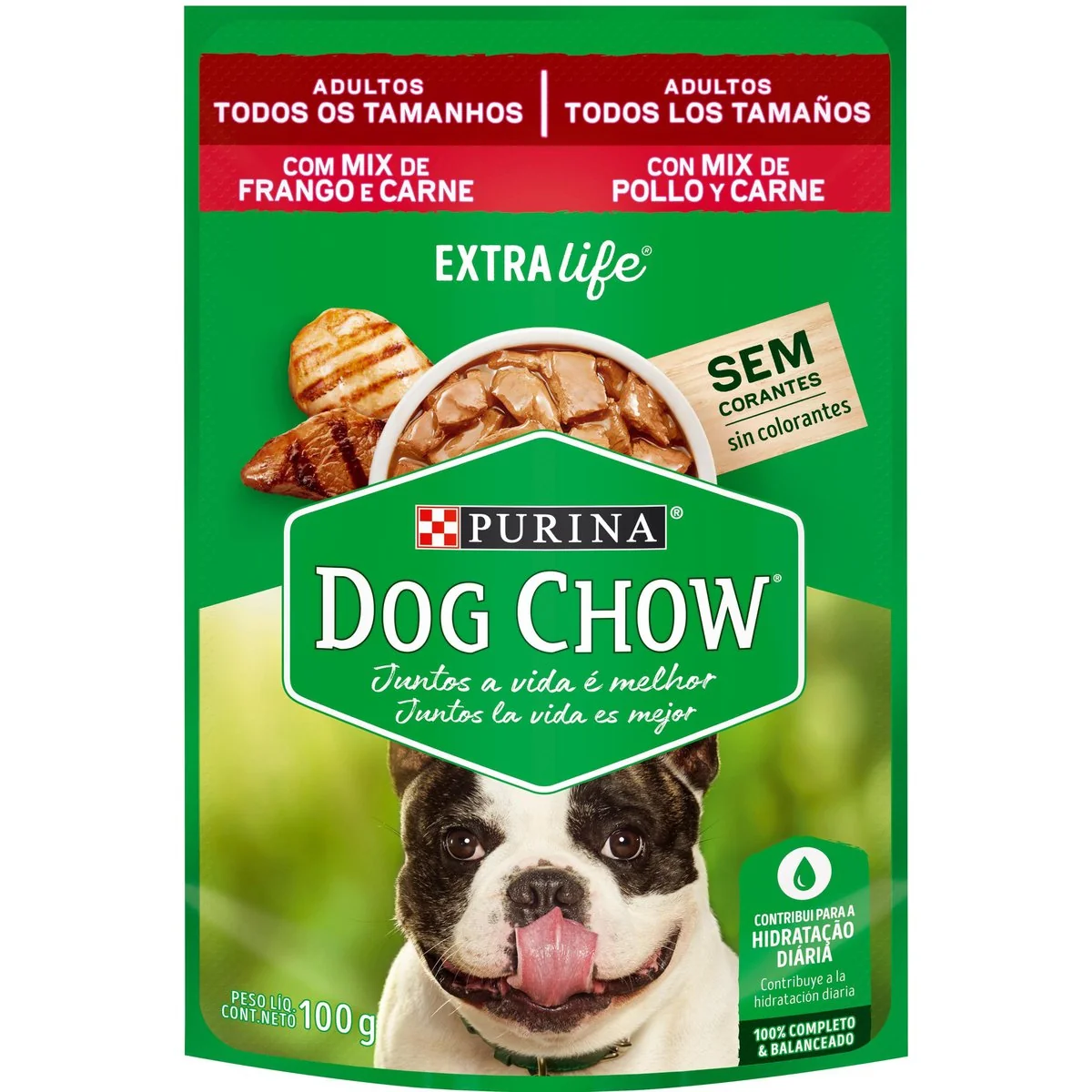 Ração Úmida para Cachorro Adulto Purina Dog Chow Frango e Carne com Molho Sachê 100g
