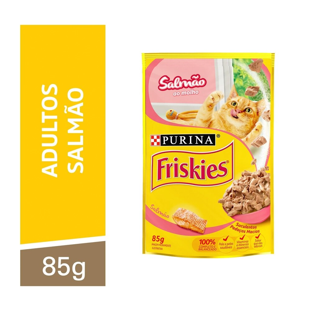 Alim Gatos Friskies 85g Salmao Ao Molho Cx 15.0