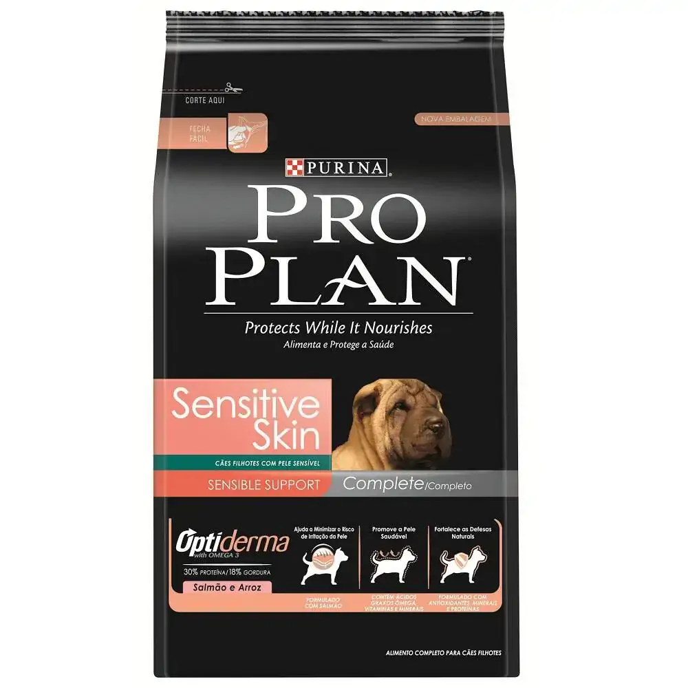 Ração Proplan Sensitive Skin Para Cães Filhotes Sabor Salmão E Arroz